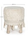 Taburet Acapulco, Bizzotto, Ø30x40h cm, bumbac/lemn de eucalipt, natural