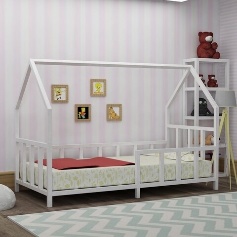 Pat pentru copii Orkide-Beyaz, Gauge Concept, 190x90x170 cm, lemn, alb