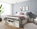 Pat multifunctional dublu, 180x200 cm, Till, Inter Link, lemn, alb