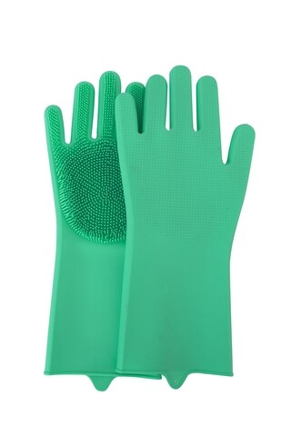 Manusi pentru menaj cu suprafata abraziva Bedora, latex, verde