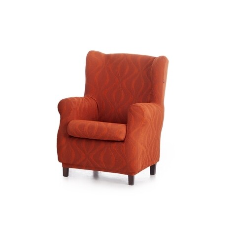 Husa fotoliu elastica bi-stretch, Iria, wing chair, caramiziu C/9