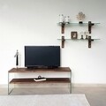 Comoda TV cu rafturi de perete Neostill TV105, 120 x 45 cm/85 x 25 cm, walnut