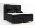 Pat matrimonial, Liding Boxspring, 160x200 cm, saltea tip Pocket, topper, Negru