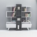 Biblioteca Asrin, Maison in Design, 130 x 22 x 140.8 cm, PAL, alb/antracit