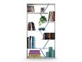 Biblioteca Rafevi Tars, 84 x 24 x 157 cm, PAL/metal, alb/albastru