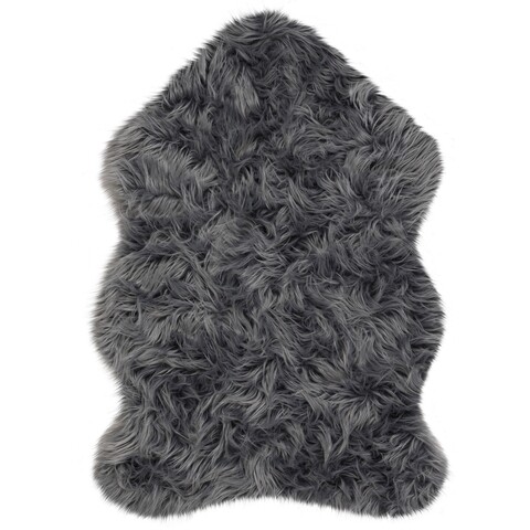 Covor Sheepskin Charcoal, Flair Rugs, 60 x 90 cm, poliester, gri