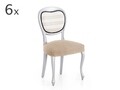 Set 6 huse scaun elastice bi-stretch, Premium Roc, bej C/1