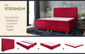 Pat matrimonial, Stockholm, Chester E, 140x200 cm, saltea tip Pocket, topper memory, Rosu