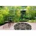 Covor indoor outdoor Floorita TONDO ECRU BLACK 194 cm