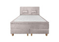 Pat matrimonial, Stockholm, Classic E, 180x200 cm, saltea tip Pocket, topper memory, Taupe