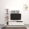Comoda TV cu raft de perete Argo, Homemania, 150 x 28.5 x 125 cm, alb