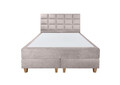 Pat matrimonial, Stockholm, Cubic E, 140x200 cm, saltea tip Pocket, topper memory, Taupe