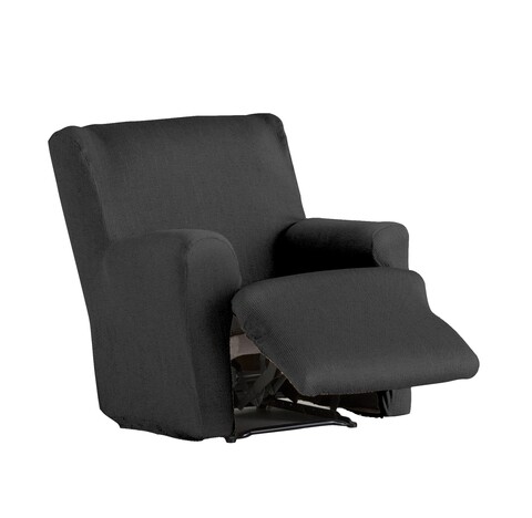 Husa fotoliu cu recliner elastica bi-stretch, Ulises, gri inchis C/26