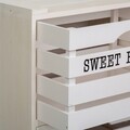 Comoda cu 4 sertare si roti, Sweet Home, Creaciones Meng, 23x35x75.5 cm, lemn de paulownia, alb