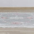 Covor Delicate, Sedef Koberec 904, 80 x 150 cm, 100% poliester, gri/alb/rosu