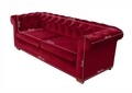 Canapea extensibila Oxford Chesterfield, 88x216x75 cm, 3 locuri, Red