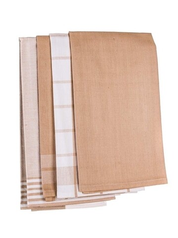 Set 4 prosoape de bucatarie, Prime, Banquet, bumbac, 50x70 cm, bej