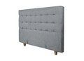 Pat matrimonial, Stockholm, Buttons E, 140x200 cm, saltea tip Pocket, topper memory, Gri