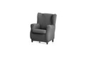 Husa fotoliu elastica bi-stretch, Arion, wing chair, gri C/6