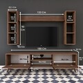 Comoda TV cu 3 rafturi de perete M5 - 240, Wren, 180 x 35 x 48.6 cm/90 cm/133 cm, walnut