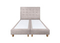 Pat matrimonial, Stockholm, Dots E, 140x200 cm, saltea tip Pocket, topper memory, Taupe