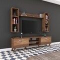 Comoda TV cu 3 rafturi de perete M5 - 240, Wren, 180 x 35 x 48.6 cm/90 cm/133 cm, walnut