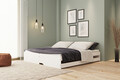Pat multifunctional 3 in 1 pentru o persoana, 90x200 cm, Lotar, Inter Link, lemn, alb