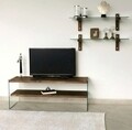 Comoda TV cu rafturi de perete Neostill TV105, 120 x 45 cm/85 x 25 cm, walnut