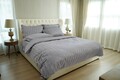 Lenjerie de pat, 2 persoane, 100% Bumbac egiptean, 6 piese, 200x220 cm, Grey
