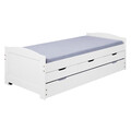 Pat multifunctional pentru o persoana, 90x190 cm, Ulli, Inter Link, lemn, alb