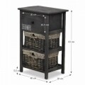 Comoda cu 2 spatii de depozitare si sertar Darkie 2, 40x63x29 cm