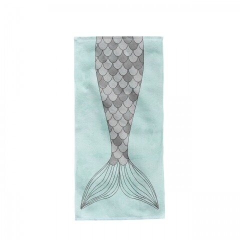 Prosop de plaja Fish Tail, Aglika, 80 x 160 cm, 50% bumbac/ 50% poliester, multicolor