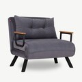 Canapea extensibilă cu 1 loc, Futon, 859FTN2313, Metal , Gri