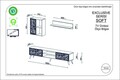 Mobilier living Raffline, 3 corpuri, 90x60x43.6 cm, PAL , nuc/alb