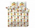 Lenjerie de pat dubla Pineapple White, Sleeptime, 3 piese, cotton blended, multicolora