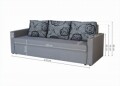 Canapea extensibila Firenze Grey Flower 218x85x85 cm, cu lada de depozitare