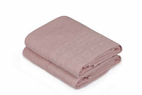 Set 2 prosoape de maini 50x90 cm, 100% bumbac, Soft Kiss, Era  Dusty Rose