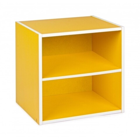 Raft modular, Composite Cube Shelf, Bizzotto, 35x29.5x35 cm, PAL laminat/MDF, galben