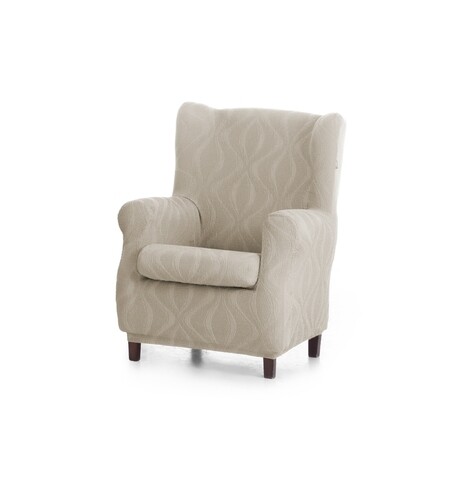 Husa fotoliu elastica bi-stretch, Iria, wing chair, natural C/0