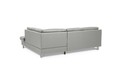 Coltar dreapta extensibil, Ranger, 185x247x82 cm, piele naturala cu piele ecologica, lada de depozitare, Gri