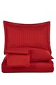 Lenjerie de pat dubla, Ruby, Bedora, 4 piese, 220x200 cm, 100% bumbac satinat, rosu