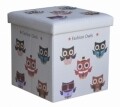 Taburet pliabil cu spatiu de depozitare Big Owls, Heinner Home, 37.5 x 38 x 38 cm, PVC, multicolor