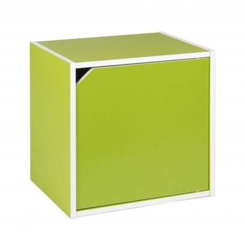 Raft modular cu usa, Composite Cube, Bizzotto, 35x29.5x35 cm, MDF laminat, verde