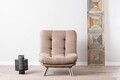 Fotoliu extensibil Misa Solo, Futon, 135x88 cm, metal, mink