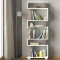 Biblioteca Blok, Woody Fashion, 60x19.5x165 cm, alb/maro