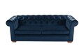 Canapea extensibila Oxford Chesterfield, 88x216x75 cm, 3 locuri, Dark Blue