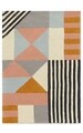 Covor Geometry Bedora,100x200 cm, 100% lana, multicolor, finisat manual
