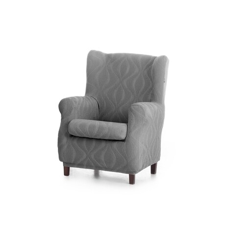 Husa fotoliu elastica bi-stretch, Iria, wing chair, gri inchis C/16