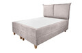 Pat matrimonial, Stockholm, Pillows E, 180x200 cm, saltea tip Pocket, topper memory, Taupe