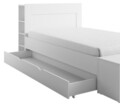 Ansamblu pat + panou cu spatiu de depozitare, Jaris, 145 x 110 x 235 cm, PAL, alb